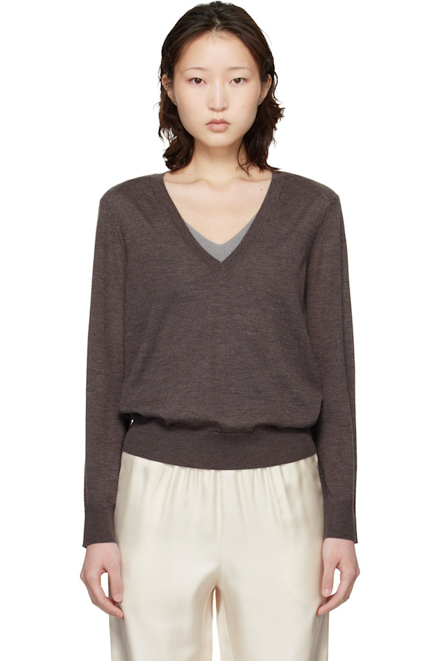 

Loulou De Saison Коричневый кашемировый свитер Julio LDS