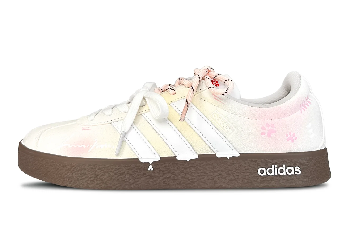 Adidas Vl Court Classic Peach Meow Abrasion Resistant Slip Resistant Low top кроссовки для скейтборда Unisex Peach Pink