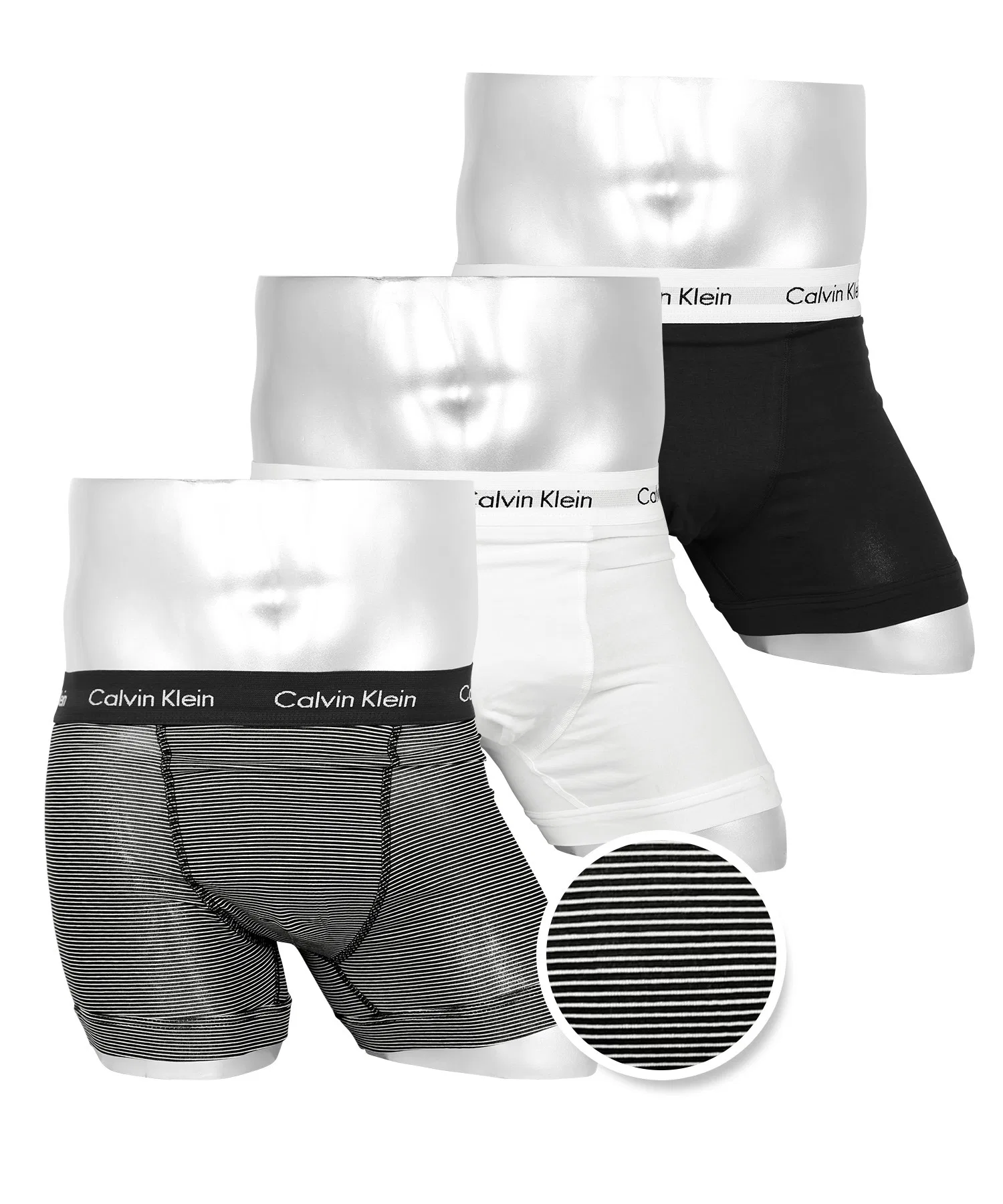 Мужские хлопковые боксеры Calvin Klein из эластичного хлопка (комплект из 3 штук)