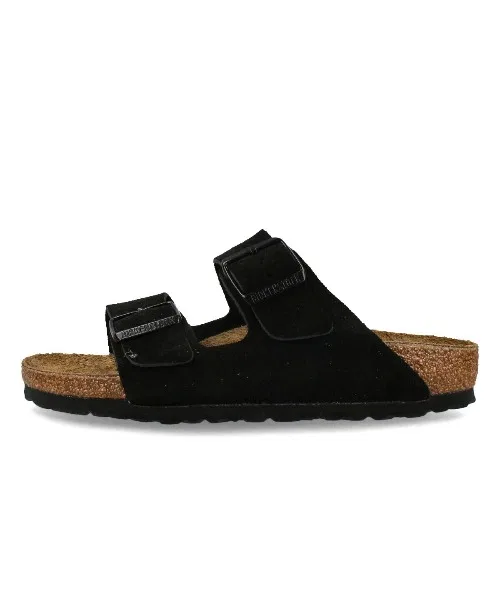 Унисекс сандалии из замши Birkenstock Arizona чёрные — фото 4