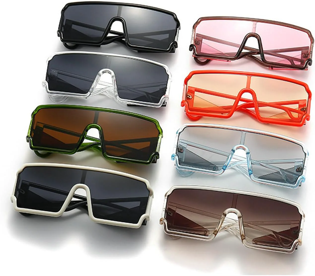 

Солнцезащитные очки Laureles Punk One-piece Y2k для женщин и мужчин, квадратные, с градиентным переходом цвета, женские, с защитой от УФ-излучения UV400, Orange