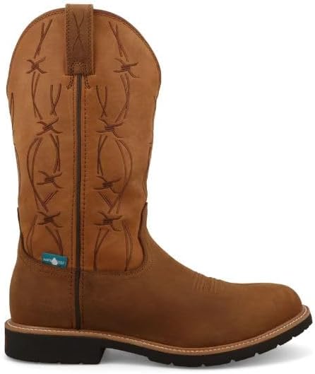 

Ботинки Twisted X Men's 12 Western, круглый носок Nano с CellStretch, Brown & Squash
