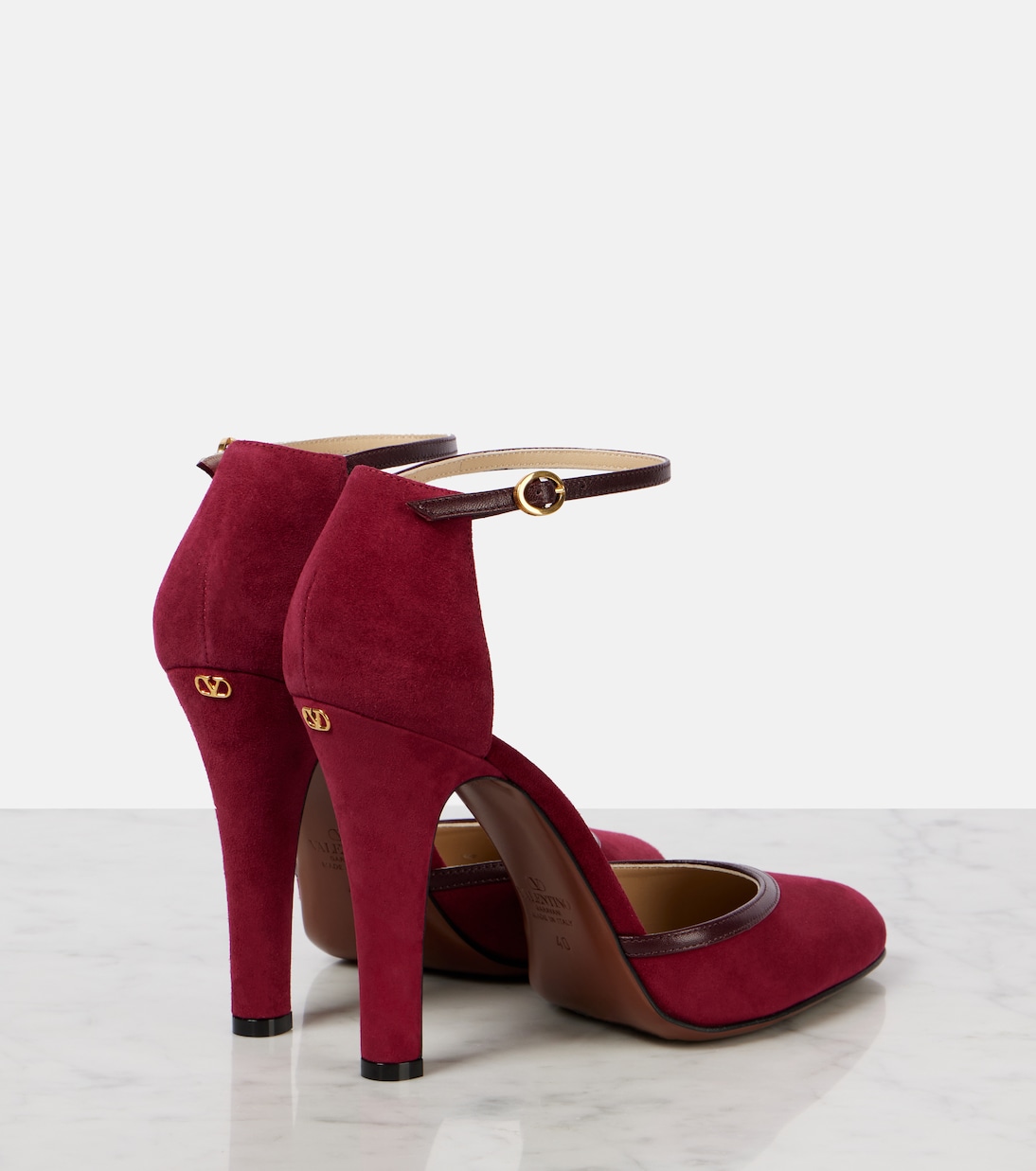 Туфли-лодочки Hi Dolly 105 из замши Valentino Garavani, Dark Garnet — фото 2