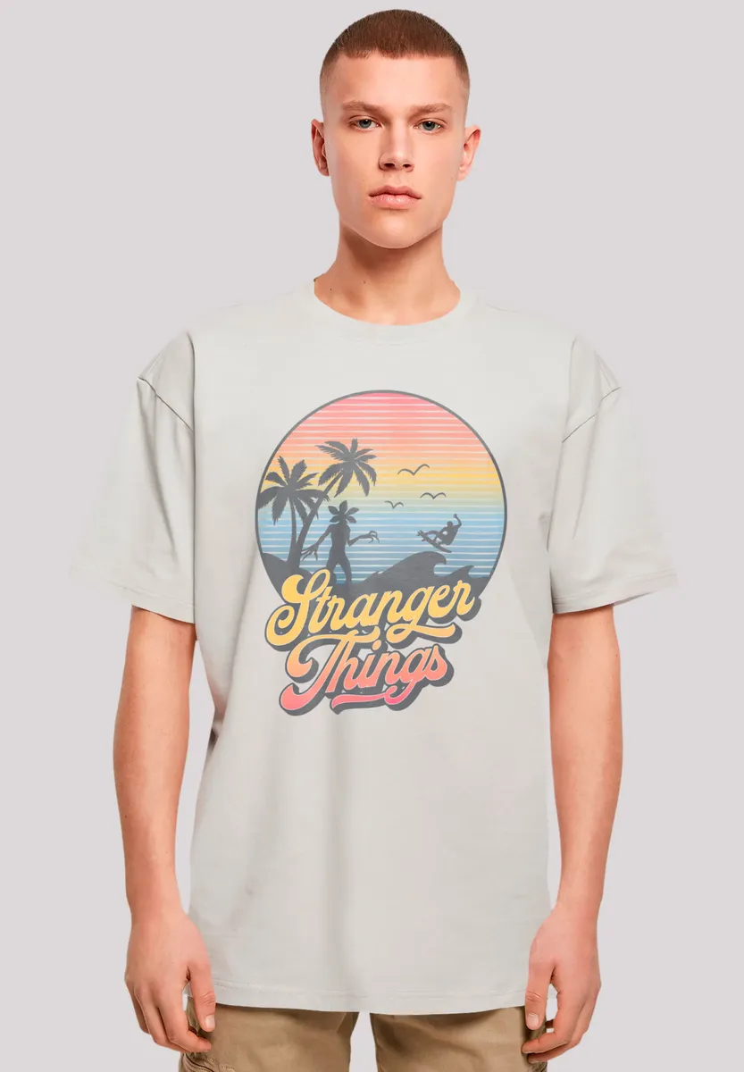 

F4NT4STIC Футболка "Stranger Things LA Gradient", премиум качество, цвет Lightasphalt
