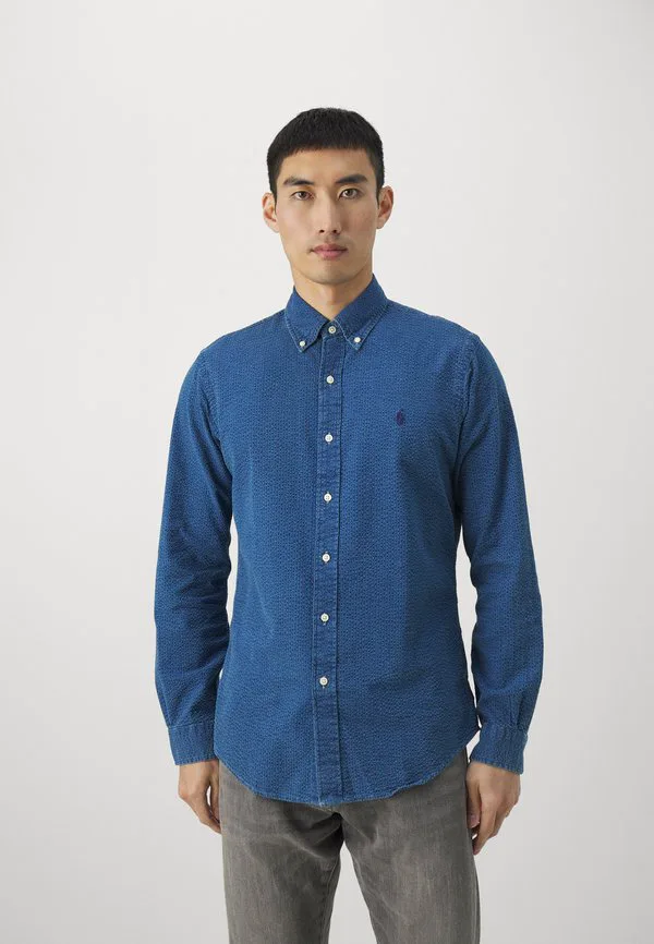 Рубашка из сирсакера, сшитая на заказ. Polo Ralph Lauren, Dark Indigo