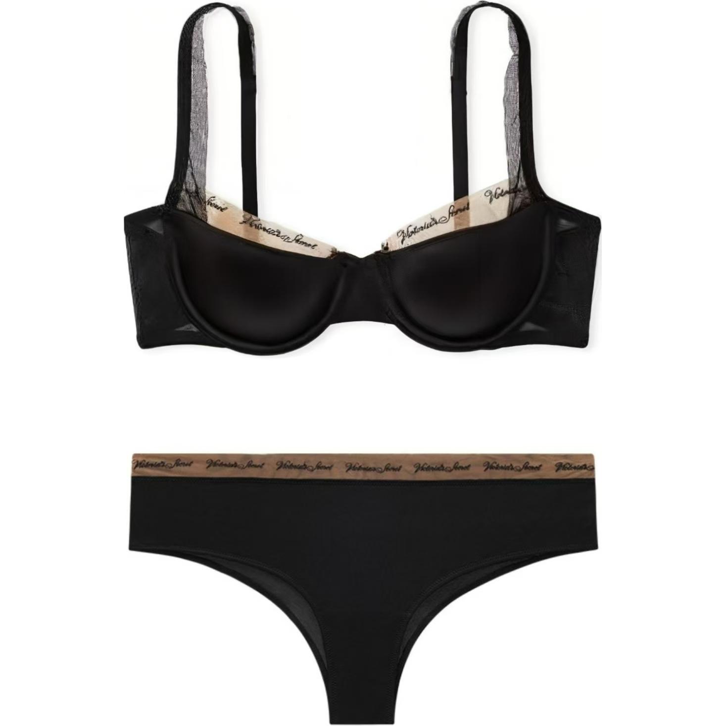 

Комплект нижнего белья женский черный Victoria's Secret, Комплект (Черный)