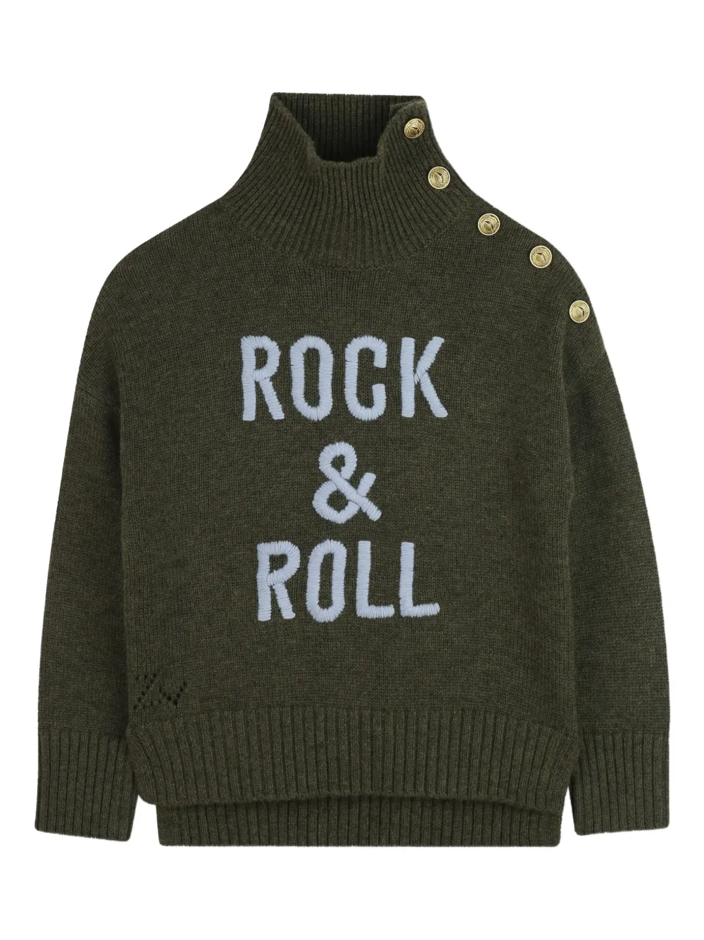 

Свитер с высоким воротником Zadig & Voltaire Kids, зеленый