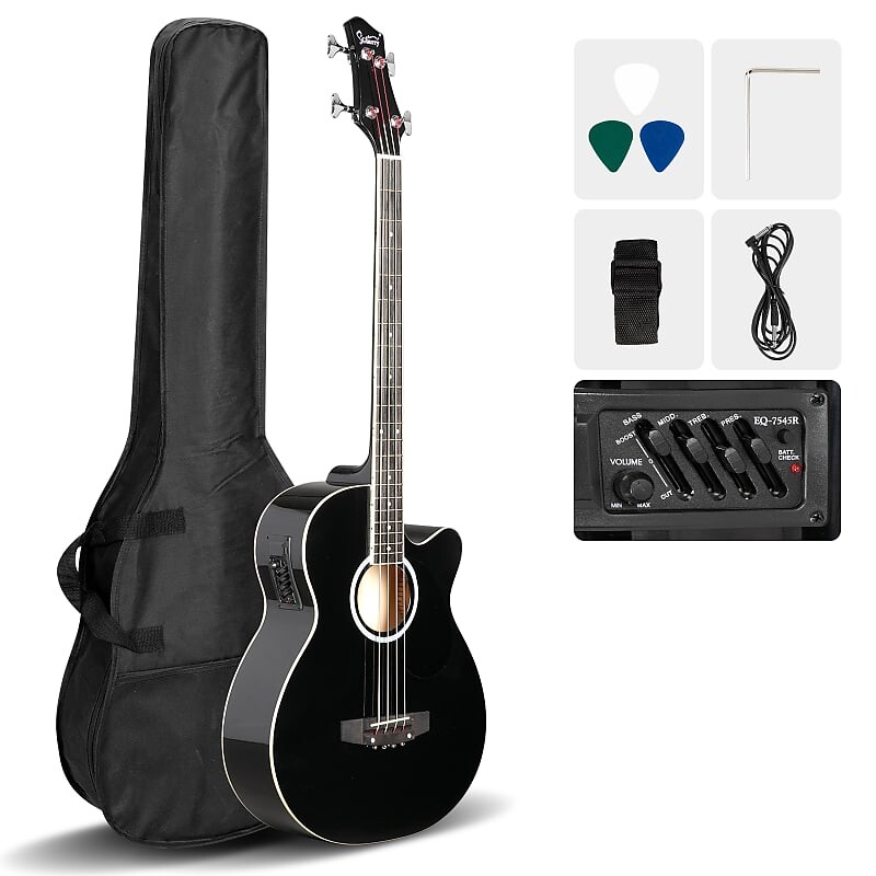 

Басс гитара Glarry GMB101 4 string Electric Acoustic Bass Guitar w/ 4-Band Equalizer EQ-7545R 2020s - Black