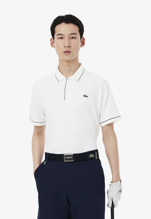 Рубашка поло Lacoste Blanc, однотонная, короткий рукав