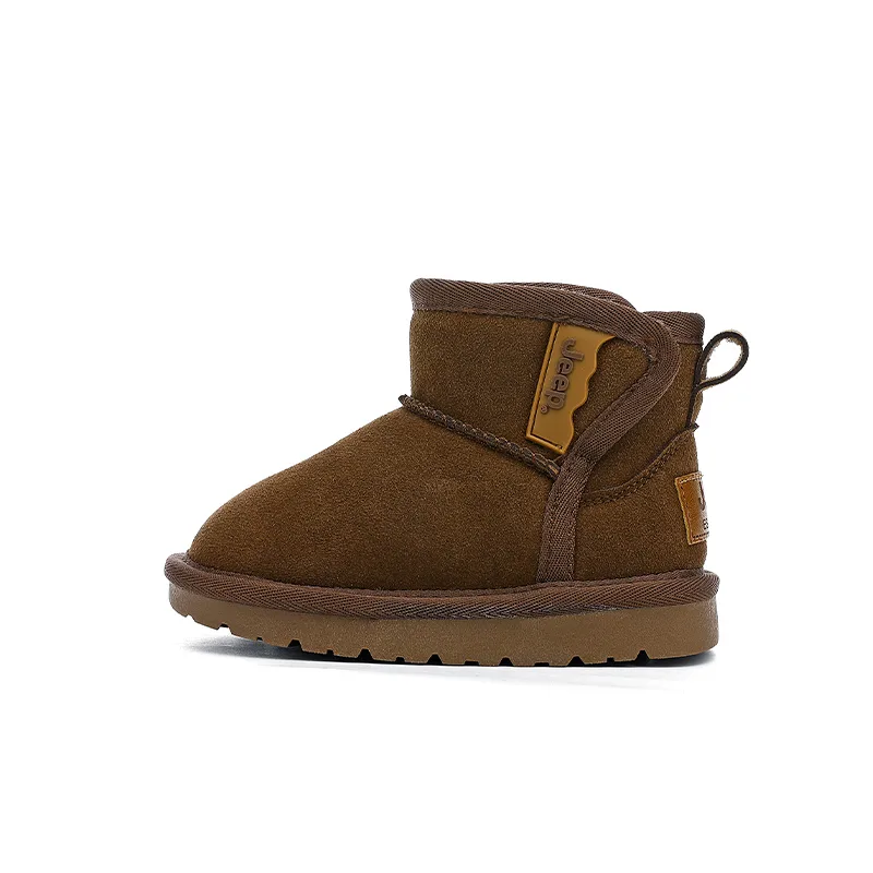 Термостойкие противоскользящие высокие зимние ботинки для детей Jeep, Tea Brown Fleece-Lined