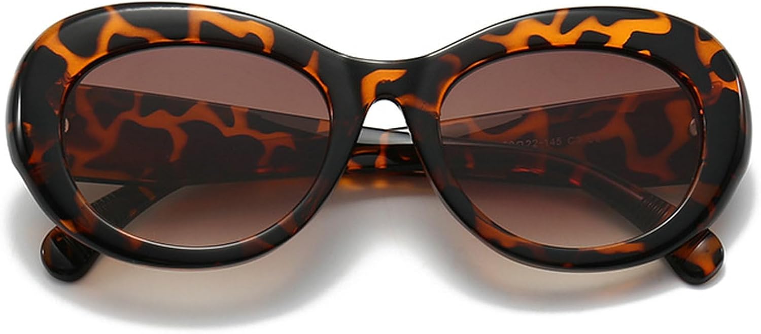 

Винтажные овальные солнцезащитные очки для женщин, модные круглые солнцезащитные очки с защитой от УФ-излучения UV400, модные солнцезащитные очки для мужчин mincl, Leopard