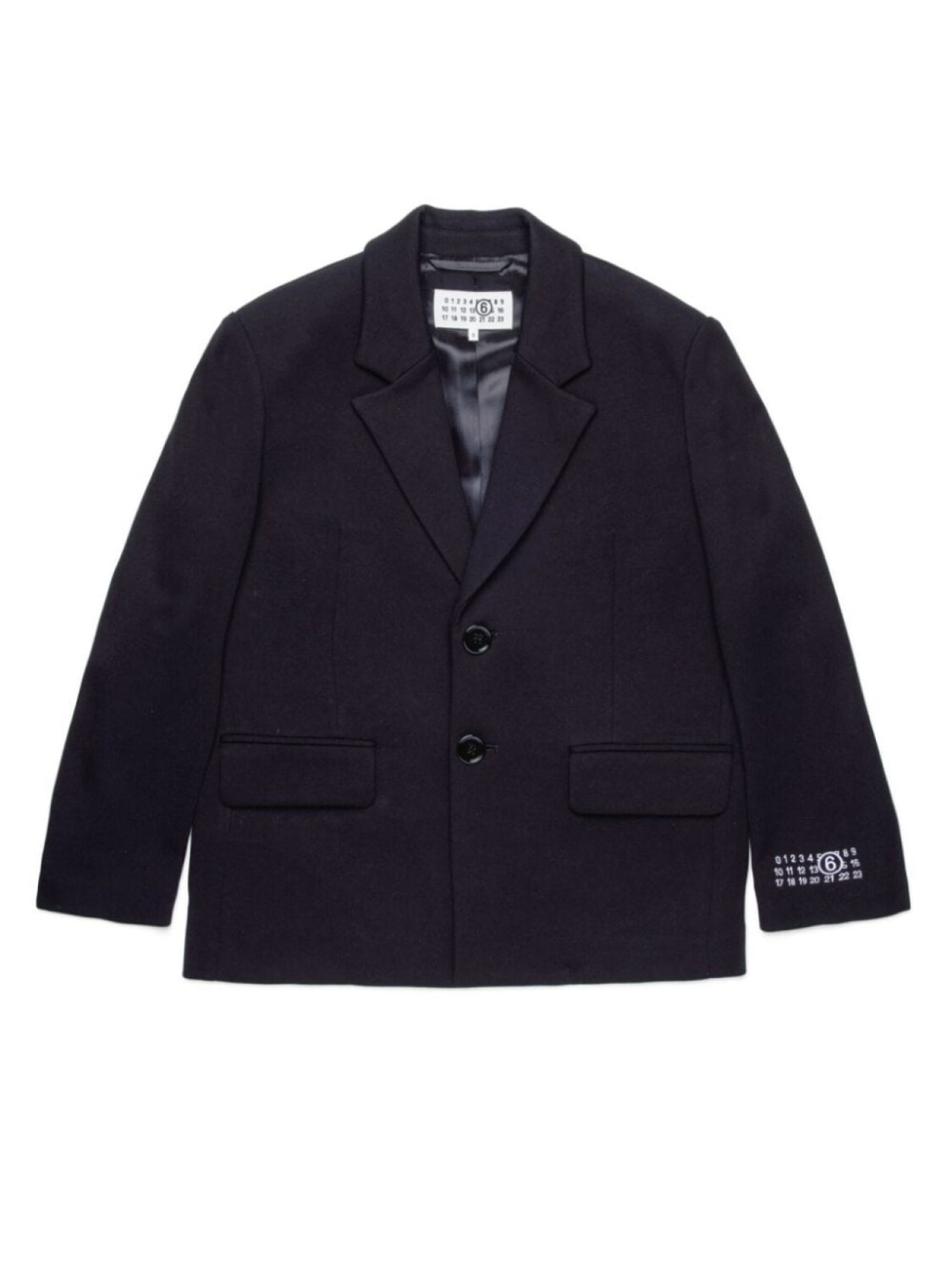 

MM6 Maison Margiela Kids однобортный блейзер с логотипом, черный