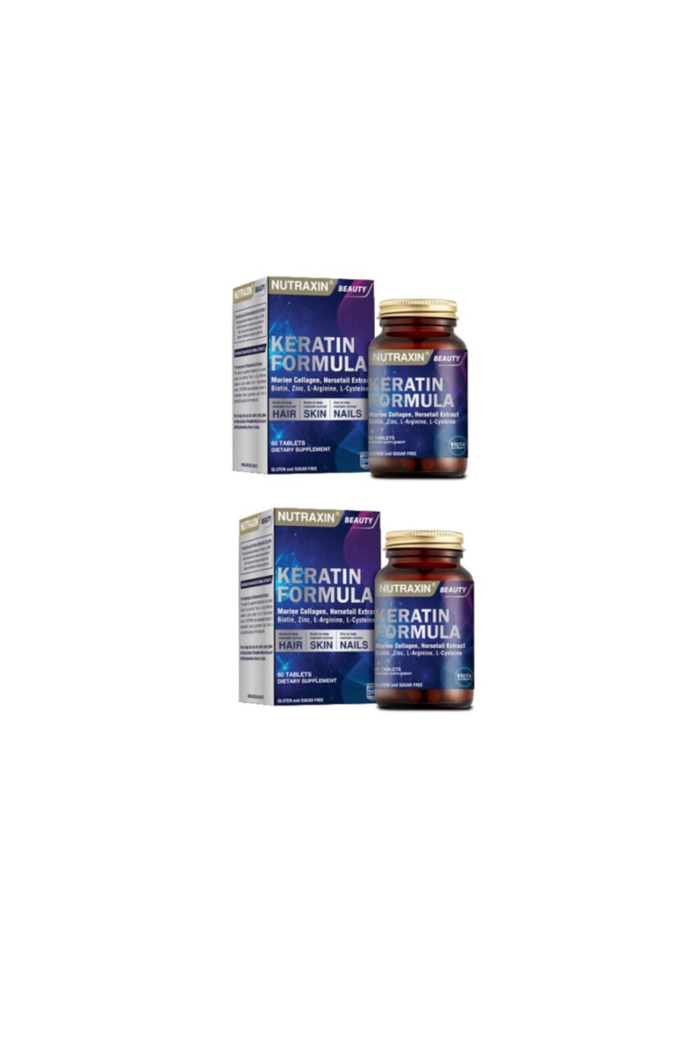 

Nutraxin Keratin Formula 60 Tablet Hair - Nails - Skin X2 Pieces