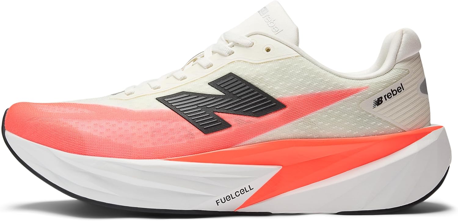 New Balance Мужские бутсы FuelCell Rebel V5, Urgent Red/White/Sea Salt — фото 2