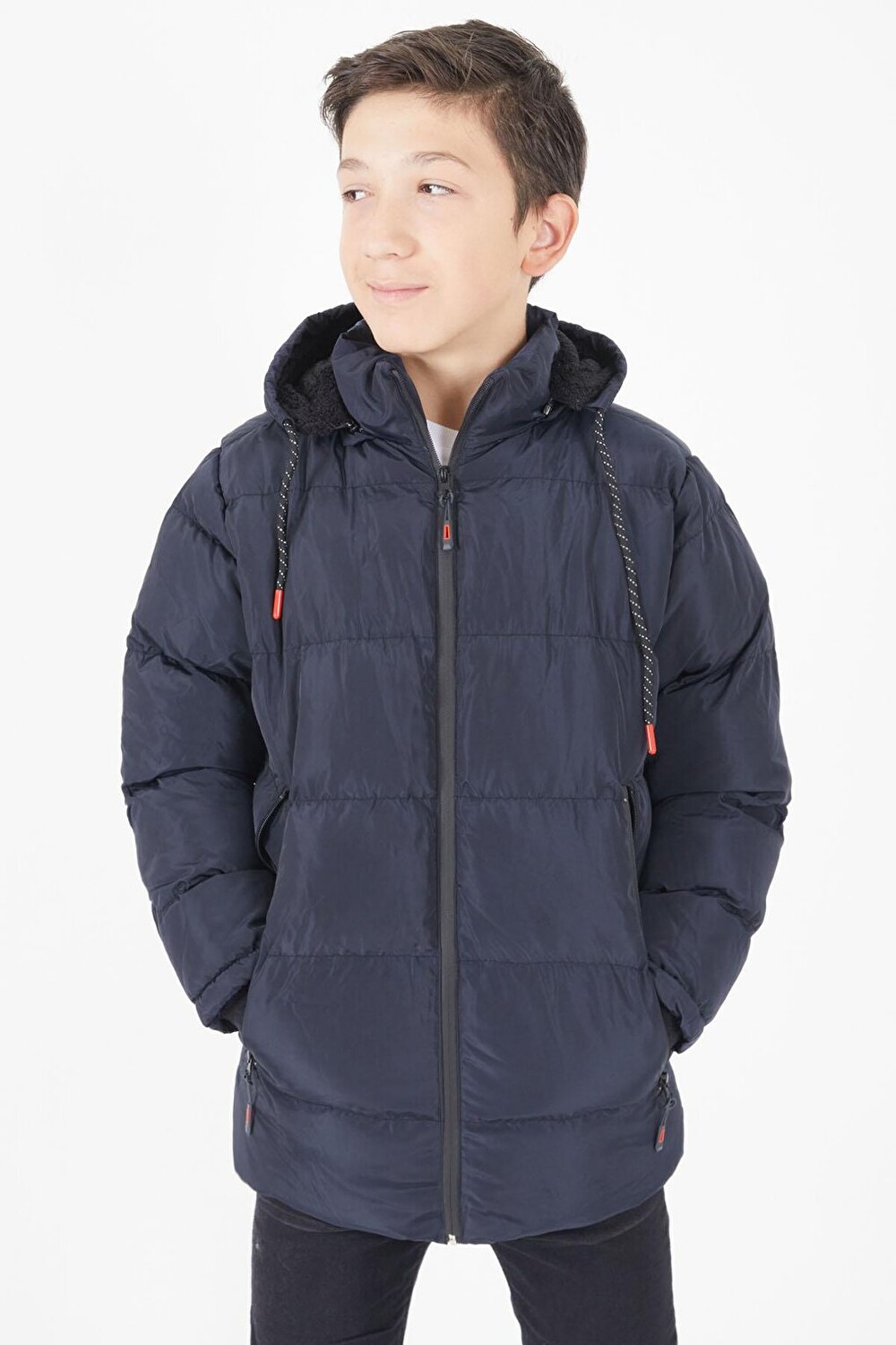 

Куртка-пуховик для мальчика Plain Pattern Navy Blue 15674 Bilen Kids