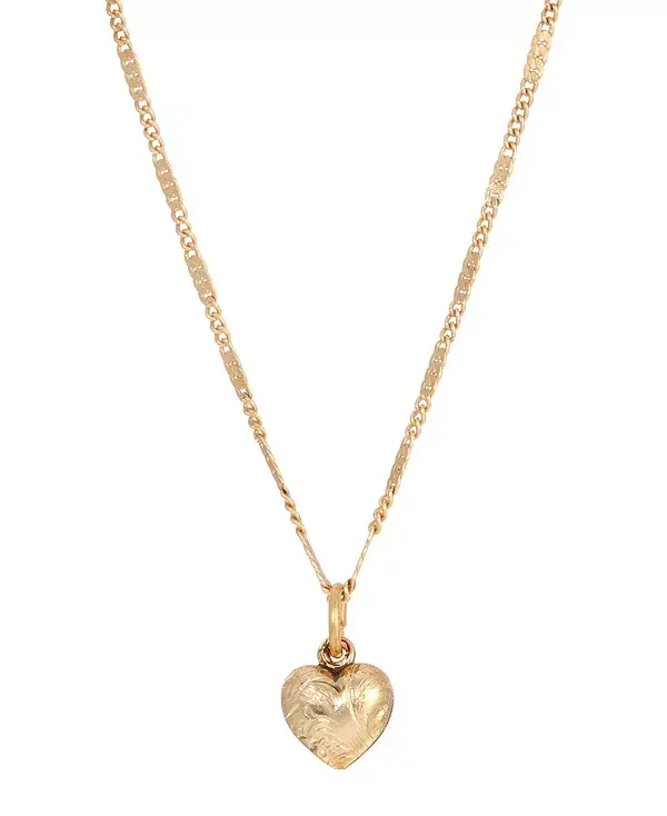 

Ожерелье с маленьким пышным сердечком и цветочным узором, покрытое 14-каратным золотом 2028, yellow