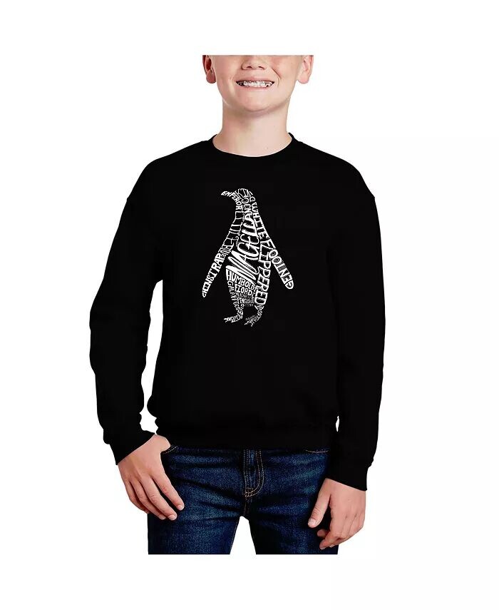 

Penguin — толстовка с круглым вырезом Big Boy's Word Art La Pop Art, красный