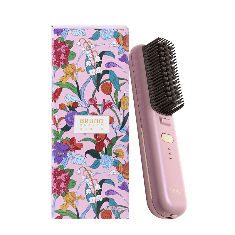 

Выпрямляющая щетка для волос ZFS01 портативная ленивая кисть, уход за волосами с отрицательными ионами для бережного использования, набор в подарочной коробке BRUNO, Soft Bead Powder