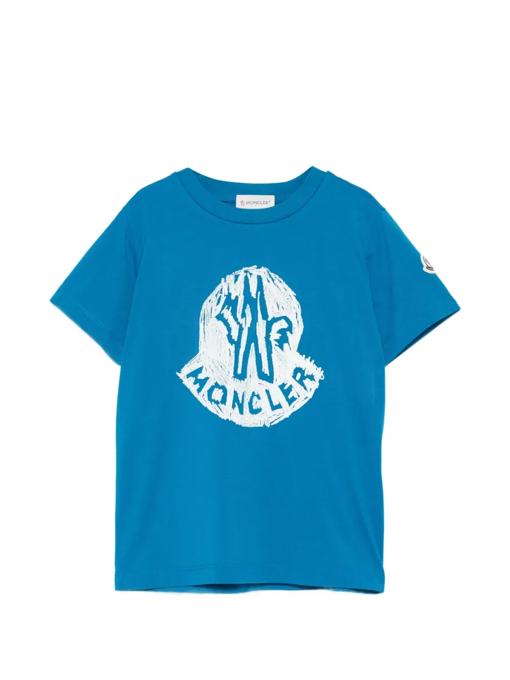 Футболка с принтом Moncler Enfant, синий