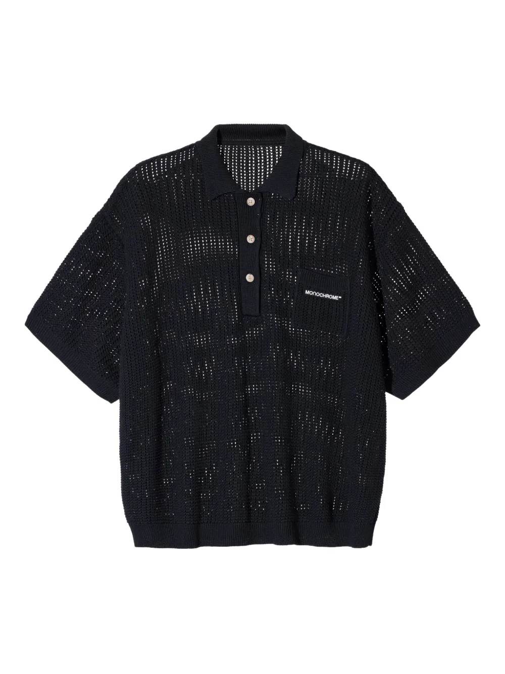 

Рубашка поло рыхлой вязки MONOCHROME, черный