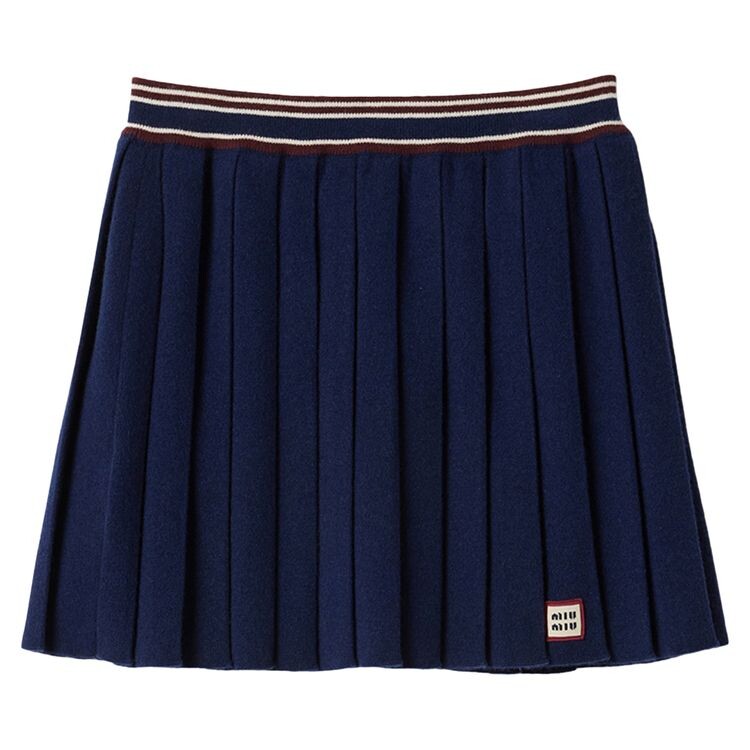 

Юбка Miu Miu Wool Cashmere Skirt Navy, синий