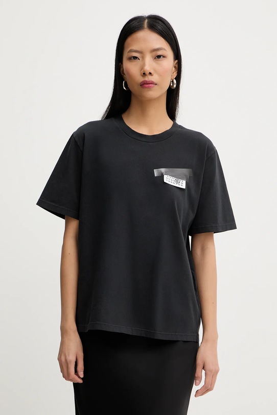 

Хлопковая футболка Mm6 Maison Margiela, черный