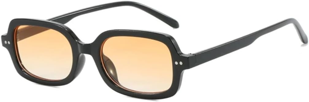 

Популярные модные маленькие прямоугольные солнцезащитные очки для женщин, ретро-очки с градиентным переходом, защита от УФ-излучения UV400, мужские очки цвета чая UUPTTPL, Black Orange