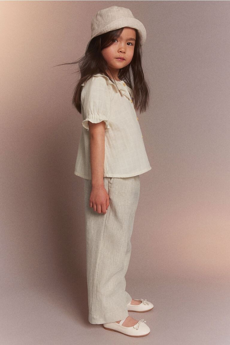 

Льняные брюки H&M, бежевый