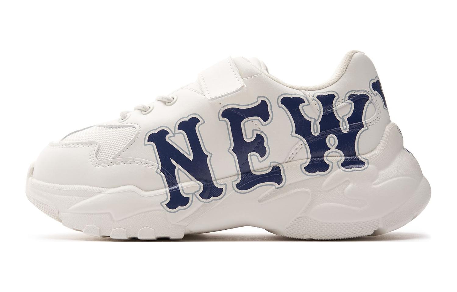 

Износостойкие низкие детские повседневные кроссовки White Blue Kids' MLB