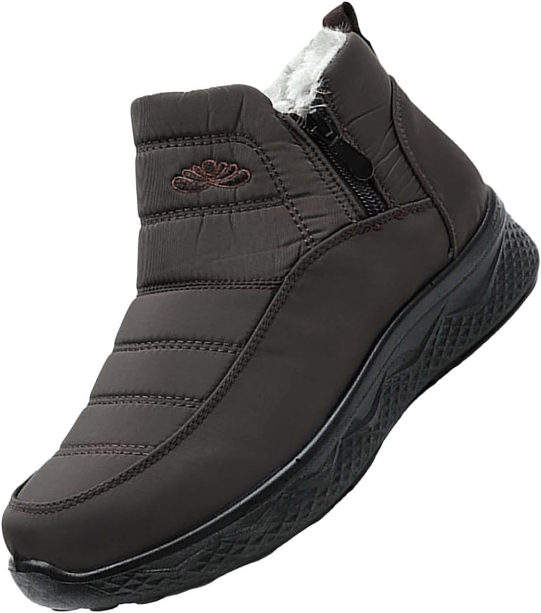 

Женские и мужские зимние ботинки на молнии до щиколотки с утеплителем и меховой подкладкой, водонепроницаемые, теплые, удобные для ношения на улице Generic, Coffee