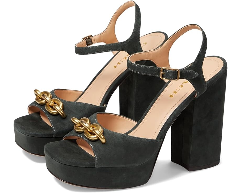 

Туфли COACH Nicolette Suede Sandal, цвет Amazon Green