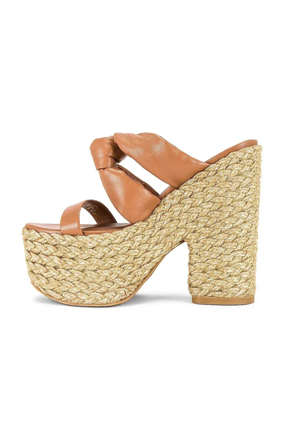 Мужские сандалии Stuart Weitzman Playa Sohigh 145 Knot Platform Slide, бежевые HTAT491