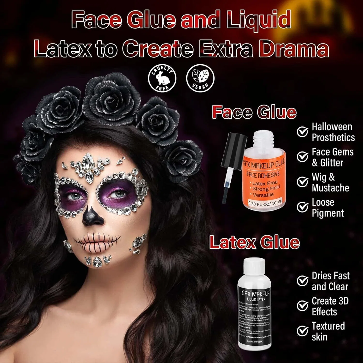 Набор спецэффектов для макияжа Liquid Latex SFX 26 предметов Tidponra мультиколор — фото 4