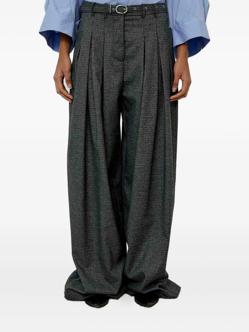 

Плиссированные брюки в клетку MeimeiJ, серый