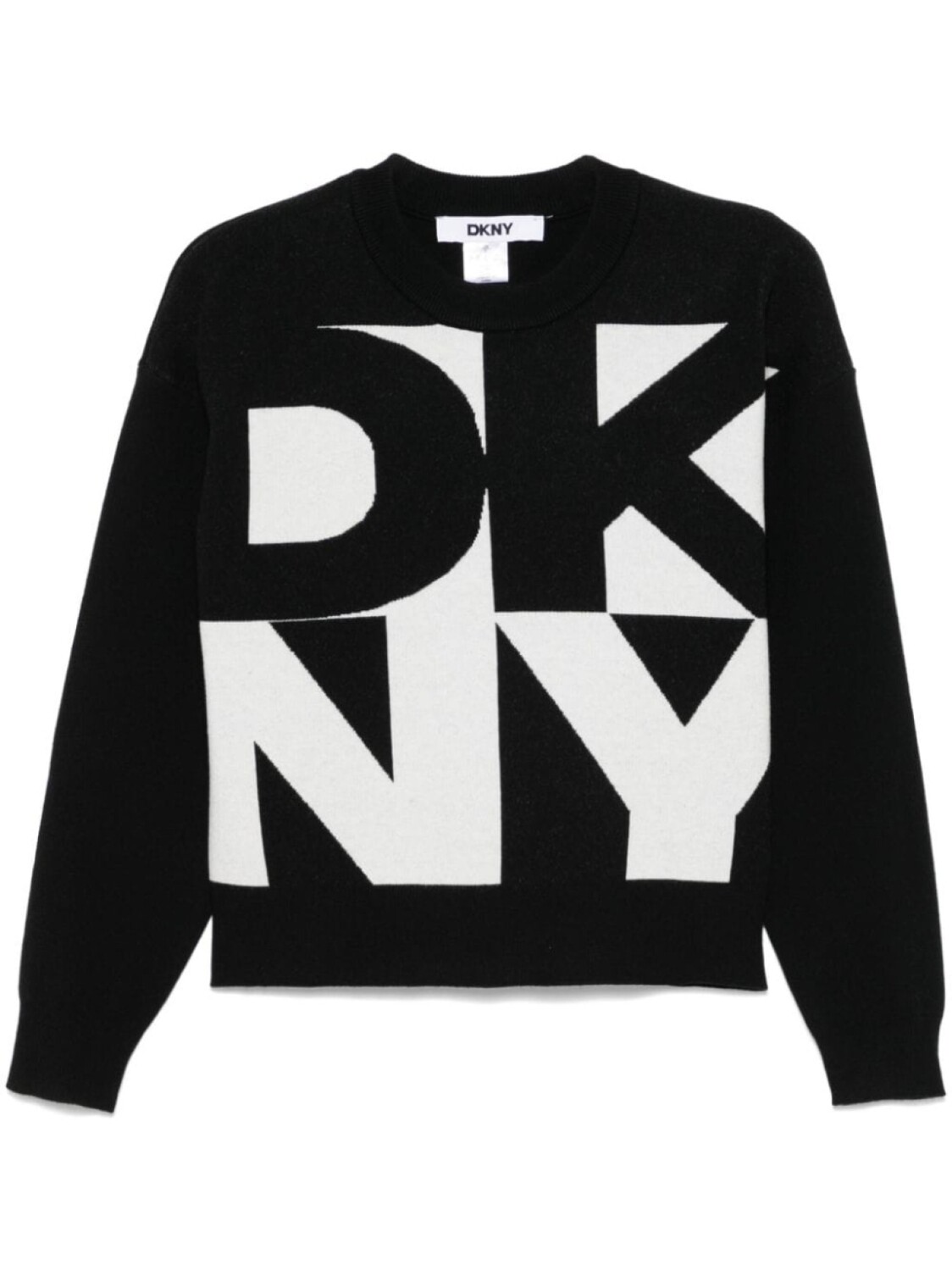 

Жаккардовый свитер с логотипом DKNY, черный
