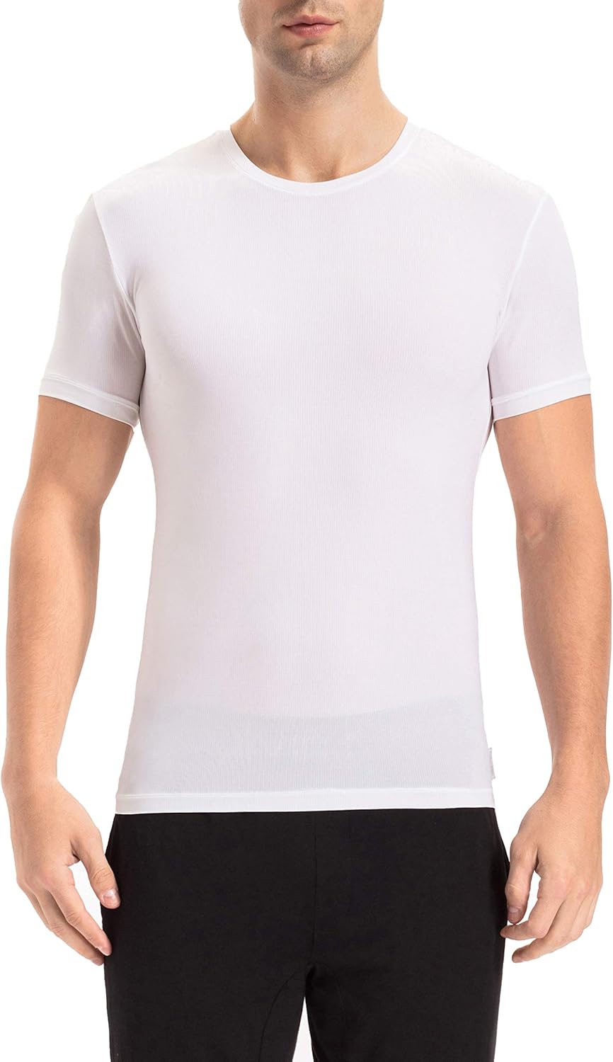 Мужская легкая футболка Calvin Klein с круглым вырезом, микрофибра, 1 упаковка, White