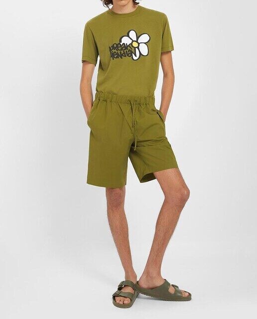 

Мужская футболка с круглым вырезом и принтом спереди Loreak Mendian, хаки