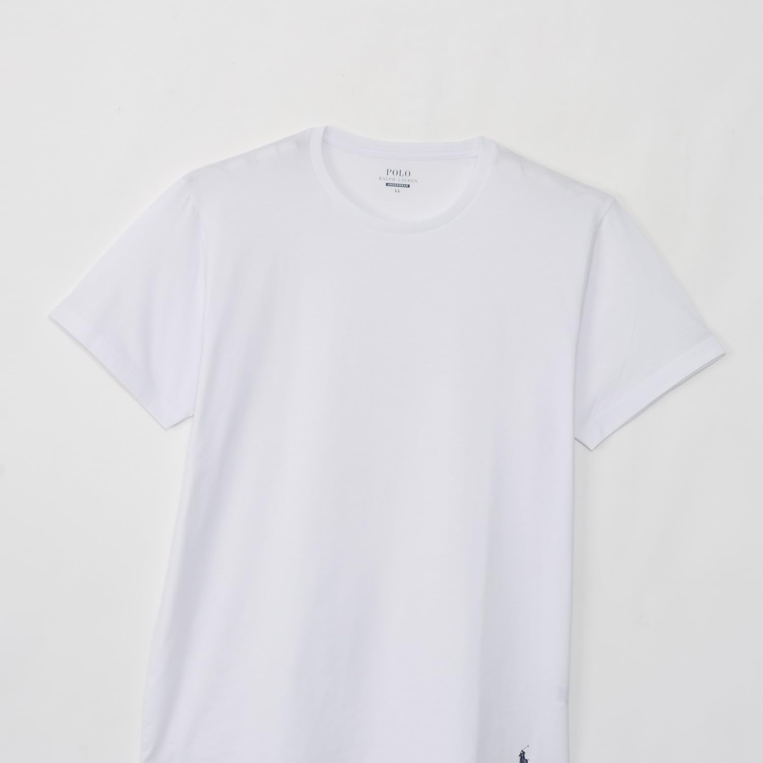Мужские футболки POLO RALPH LAUREN с коротким рукавом и круглым вырезом (комплект из 3 штук) с логотипом One Point, однотонные (RM1-C501), белый — фото 2