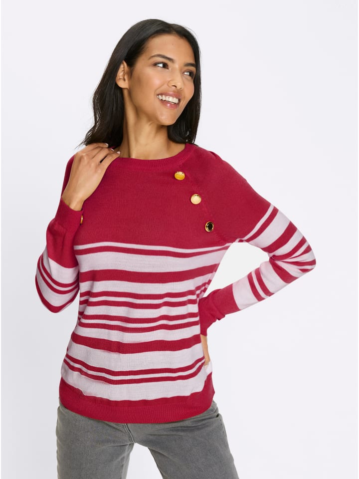 

Свитер с длинными рукавами в красно-белую полоску Sieh an!