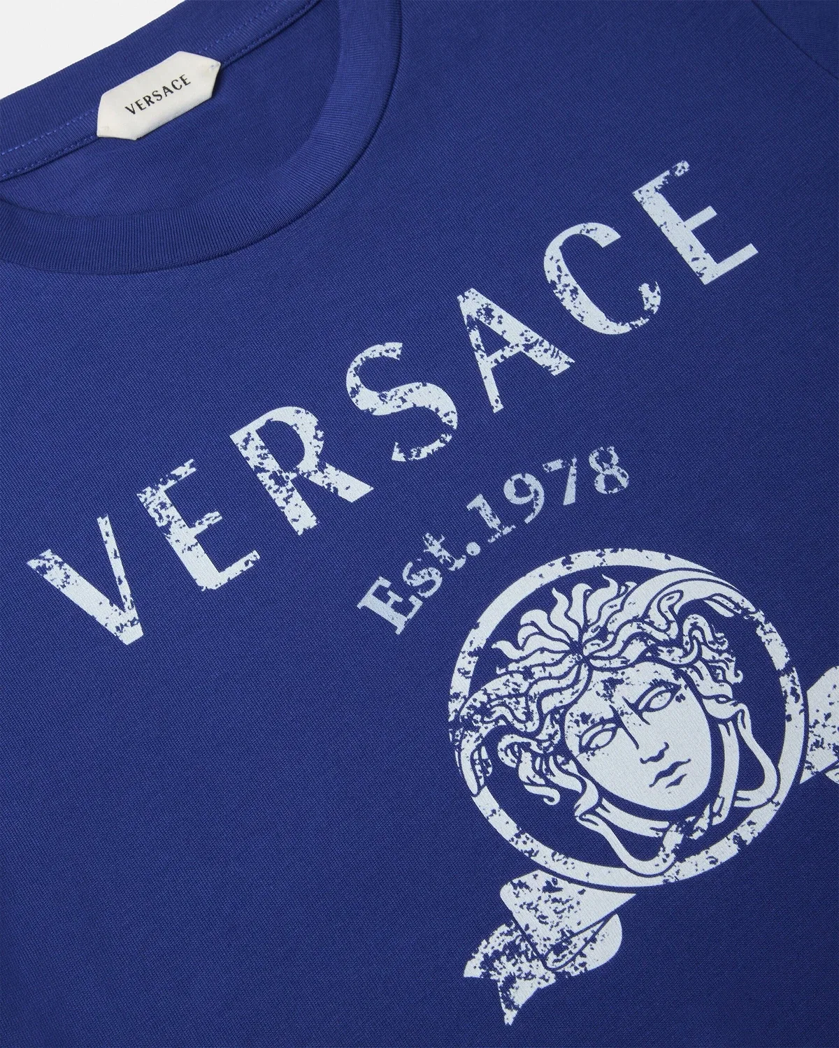 Детская футболка из джерси с принтом VERSACE, синий — фото 3