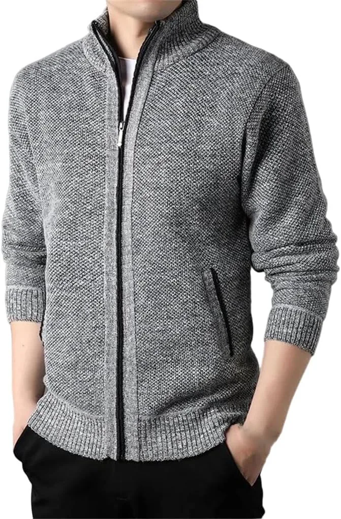 

Мужской кардиган с воротником стойкой