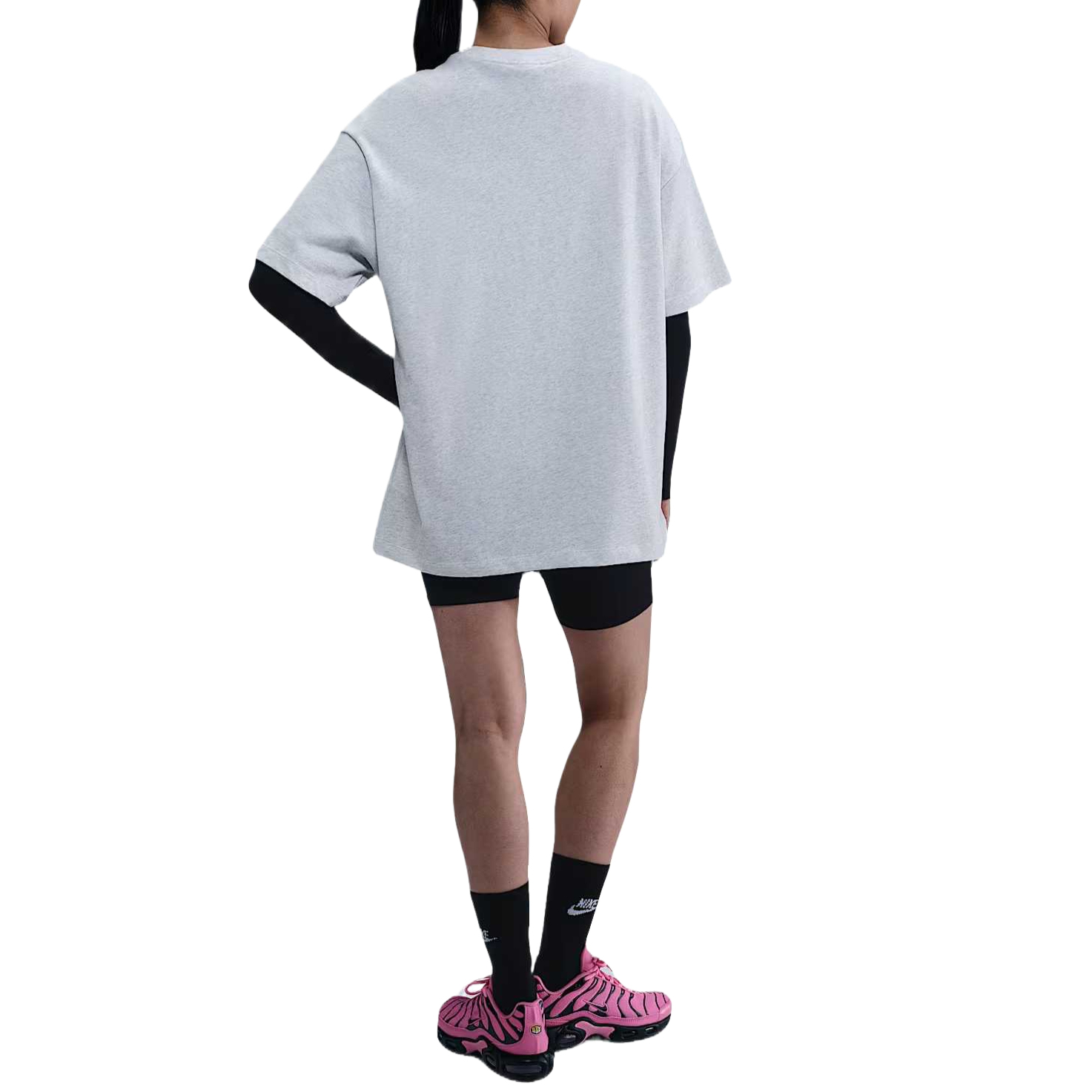 Nike Футболка Sportswear Regular женская белая фиолетовая — фото 4