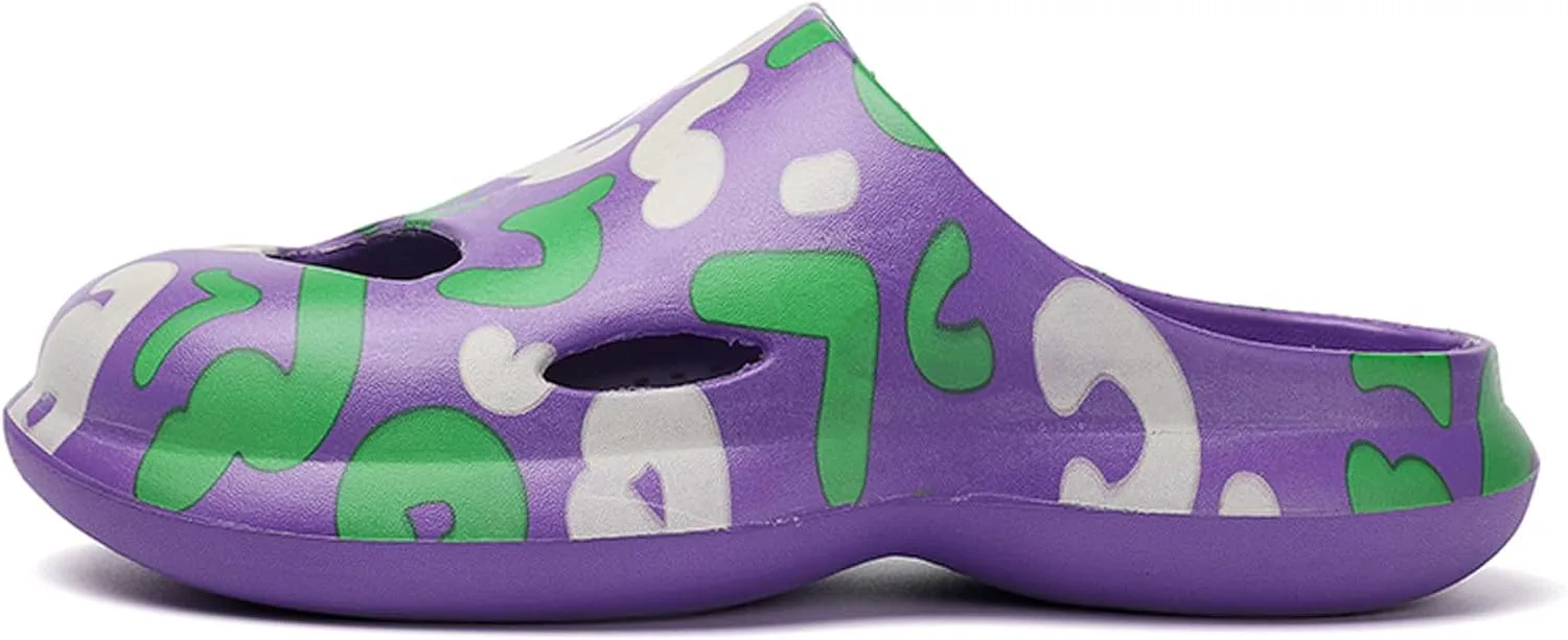 

Летние мужские сандалии-тапочки для пары с перфорацией, дышащие, из EVA, комфортные, мягкие, с противоскользящей и прочной толстой подошвой, повседневные Generic, фиолетовый