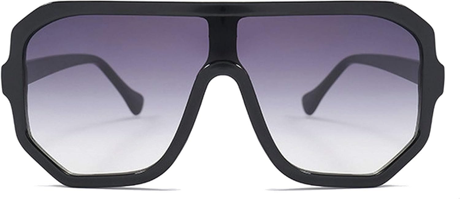 

Модные женские солнцезащитные очки большого размера с плоской верхней частью в стиле ретро, ​​квадратные, прозрачные, мужские винтажные очки в крупной оправе с защитой от УФ-излучения UV400 COTIA, Black Gray