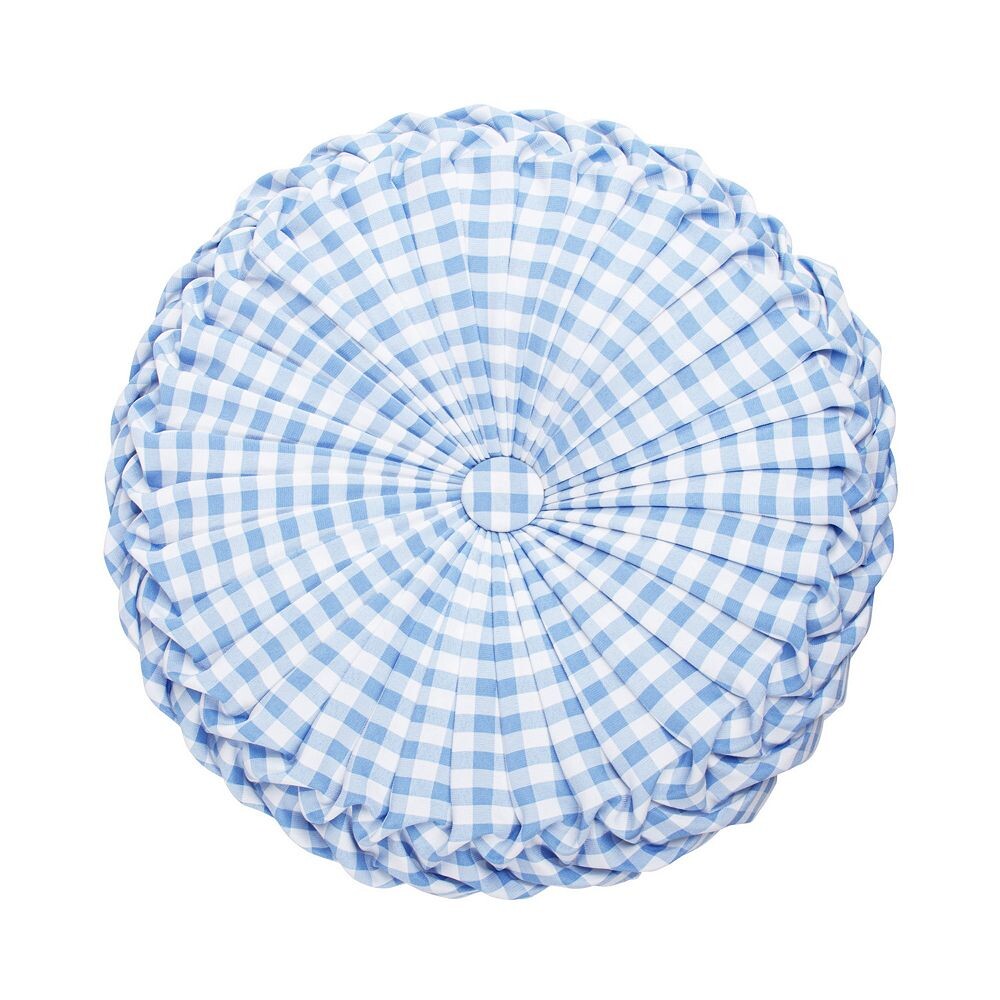 

Круглая декоративная подушка Levtex Home Radela Gingham, синий