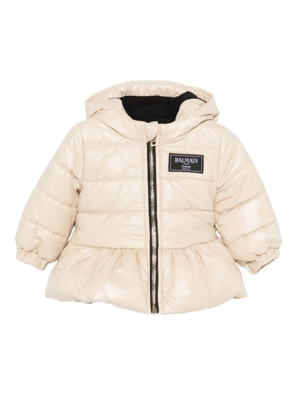 

Стеганая куртка с капюшоном Balmain Kids, нейтральный