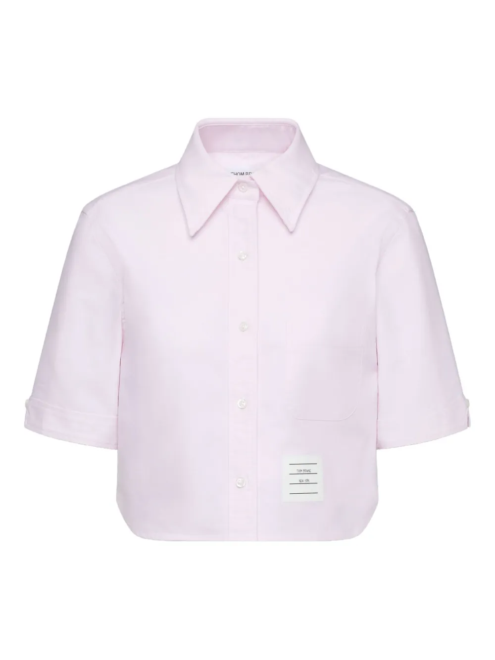 

Рубашка с короткими рукавами и нашивкой-логотипом THOM BROWNE, розовый