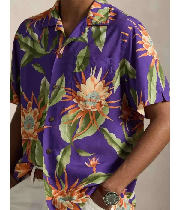 Рубашка classic fit Polo Ralph Lauren, фиолетовый — фото 4