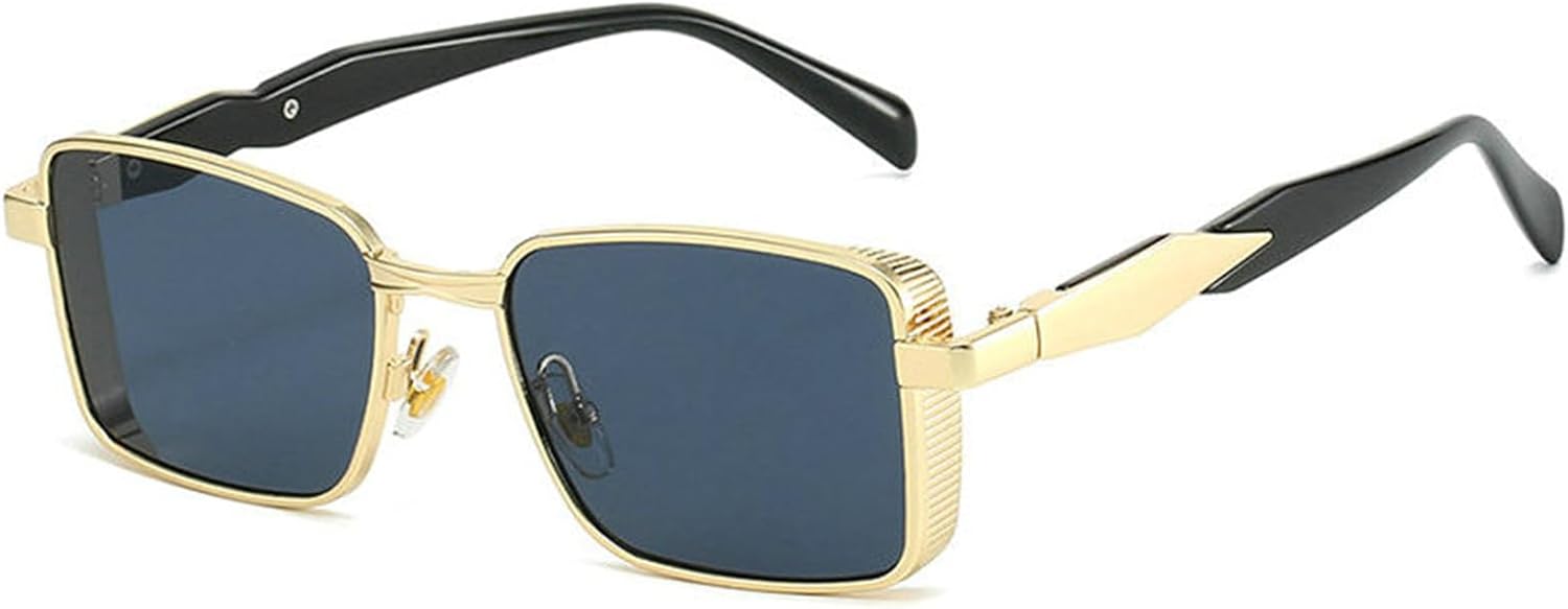 

Винтажные квадратные солнцезащитные очки Willochra для женщин, металлическая оправа, черные, защита от УФ-излучения UV400, модные мужские солнцезащитные очки в стиле панк, C1