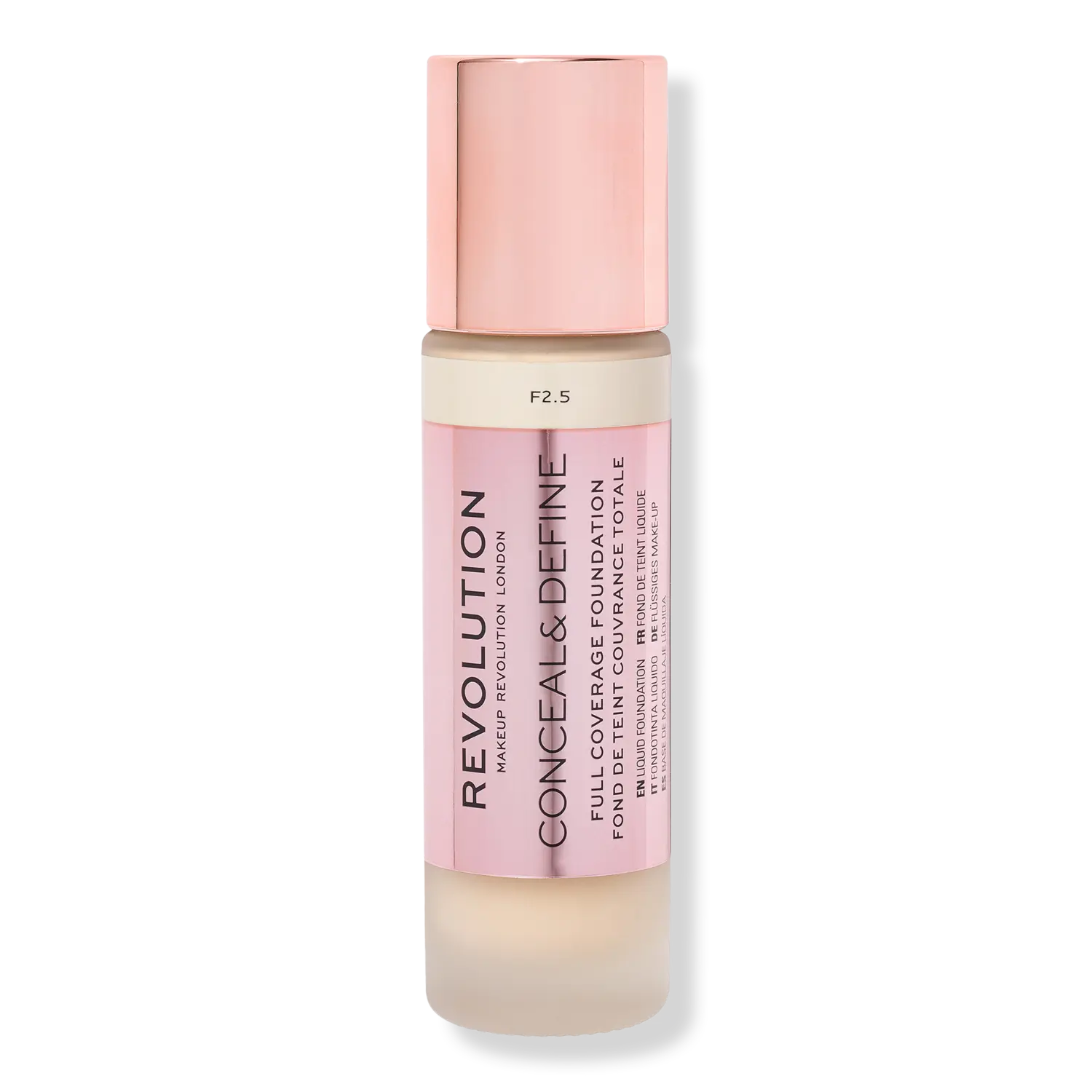 

Тональный крем Conceal & Define с полным покрытием Revolution Beauty, F2.5 (for fair skin tones w/ a yellow undertone)